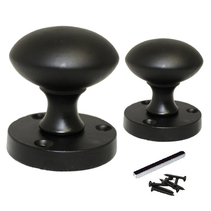 Marketplace JPG companion for Door Knobs Round Victorian Mortice Knob Sprung - Matt Black 56mm