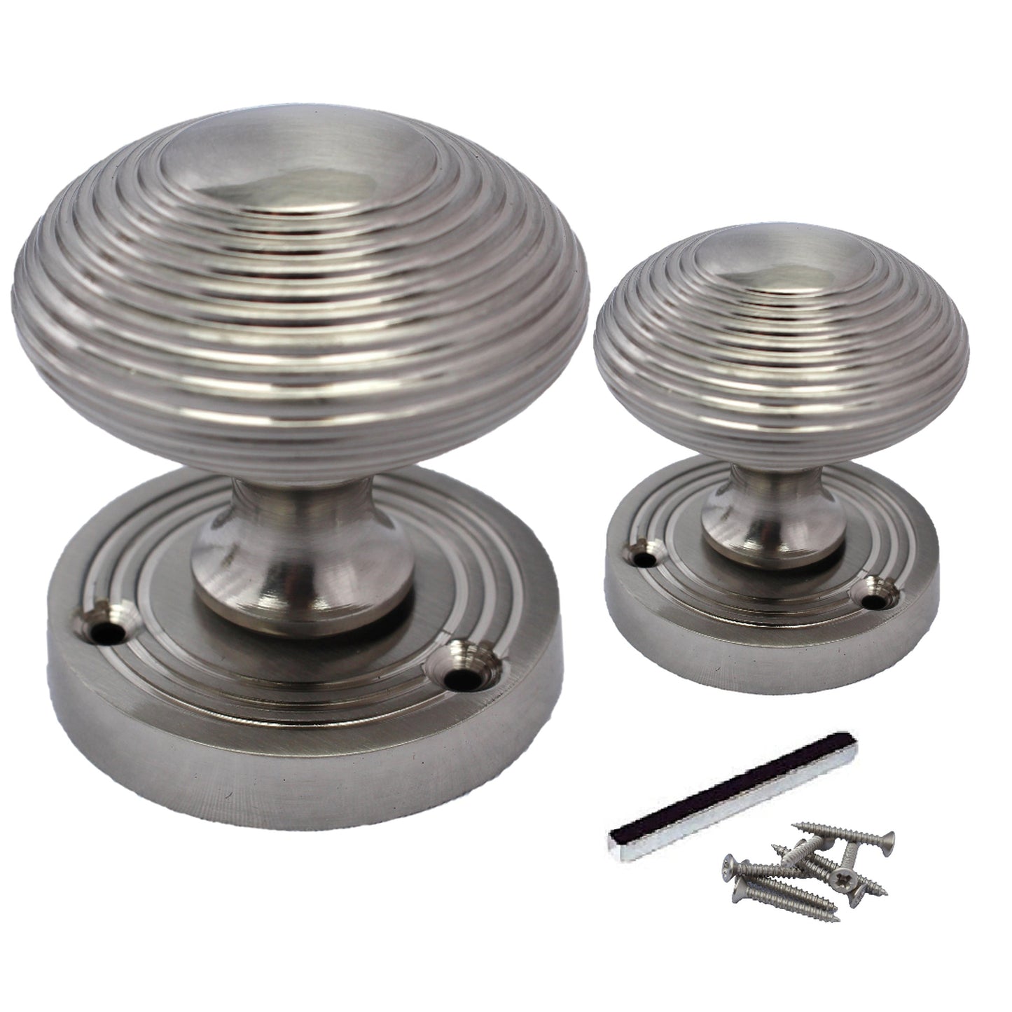 Marketplace JPG companion for Door Knobs Reeded Round Internal Mortice Knob - Satin 56mm