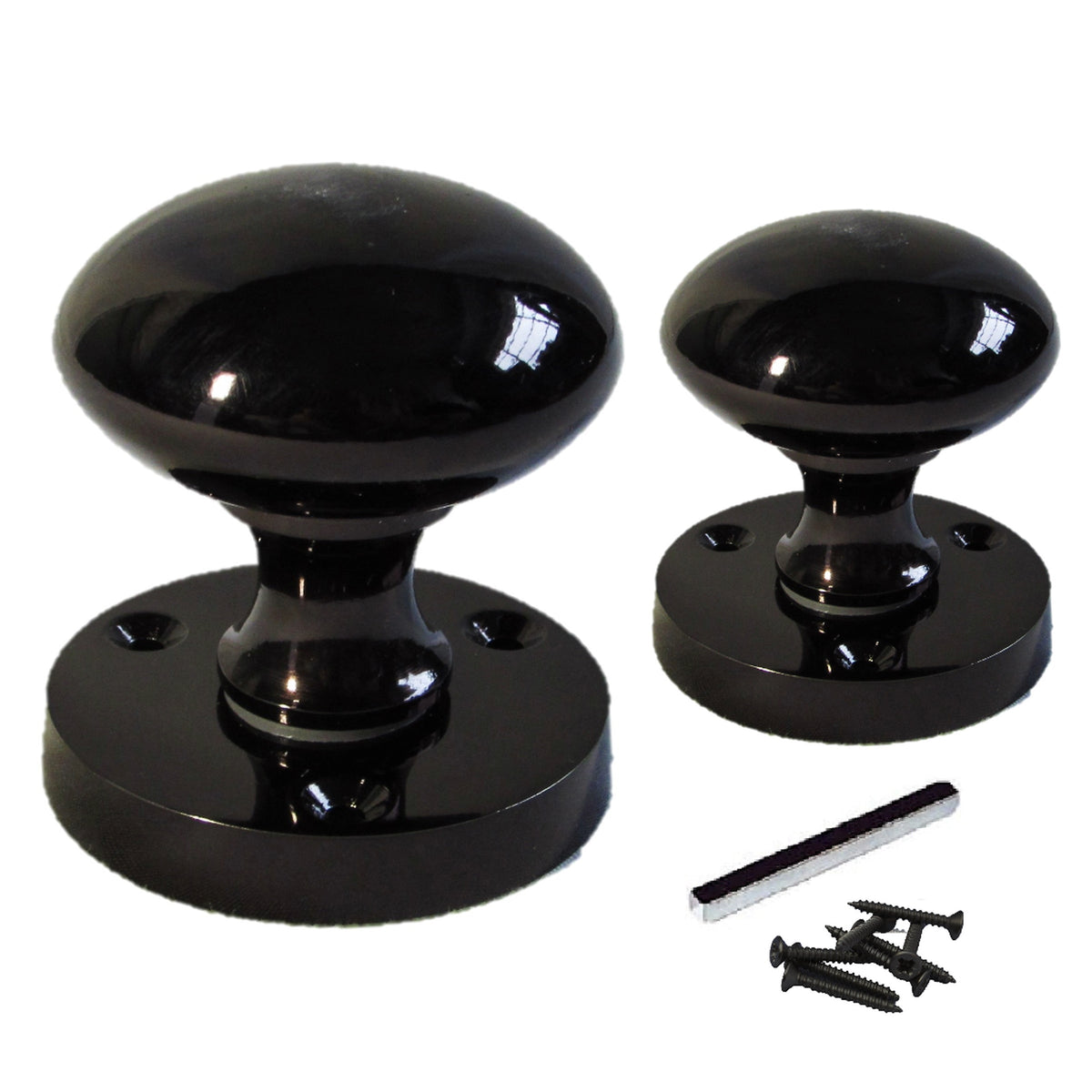 Marketplace JPG companion for Door Knobs Round Victorian Mortice Knob Sprung - Black Nickel 56mm