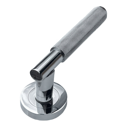 Marketplace JPG companion for Knurled Turning Door Handles Chrome Lever on Rose Latch Handle Key Lock Set