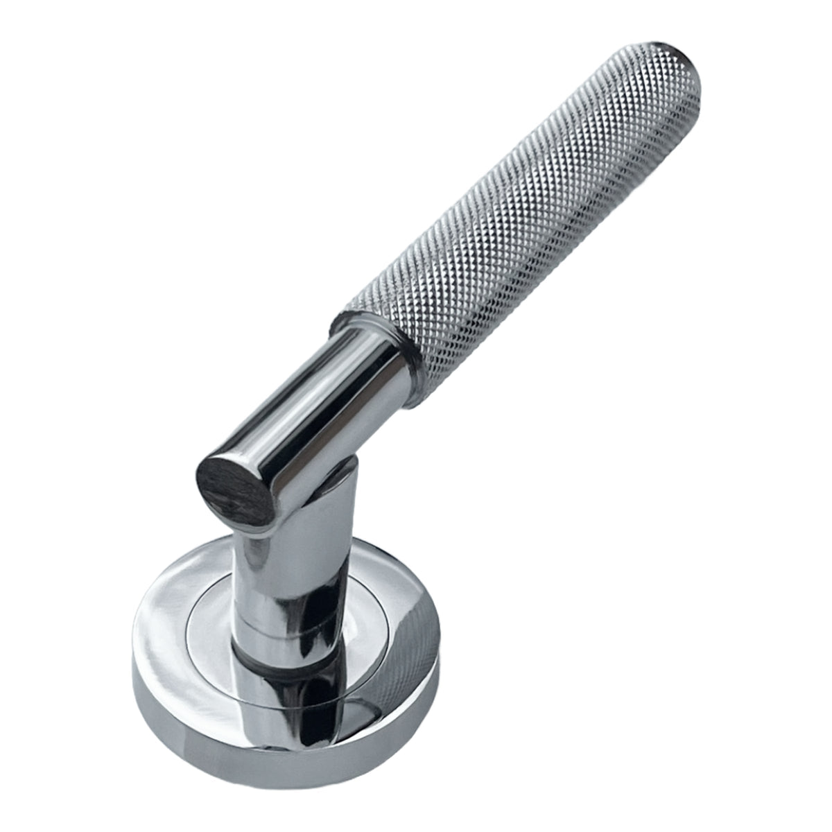 Marketplace JPG companion for Knurled Turning Door Handles Chrome Lever on Rose Latch Handle Bathroom Set