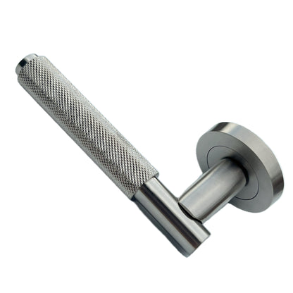 Marketplace JPG companion for Knurled Turning Door Handles Satin Lever on Round Rose Latch Set