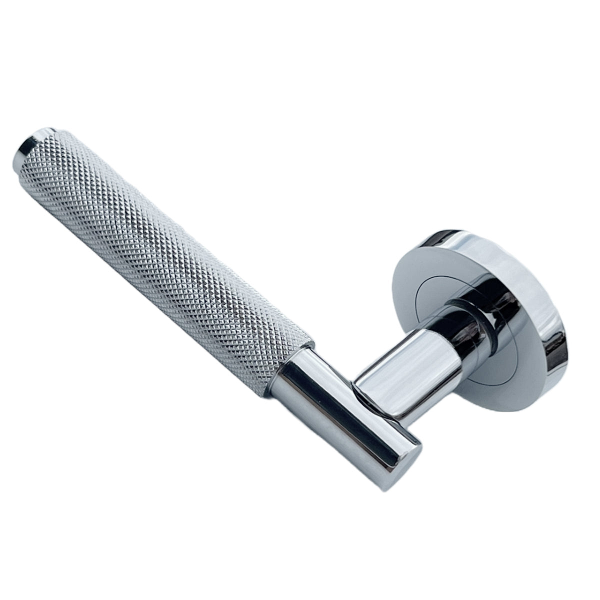 Marketplace JPG companion for Knurled Turning Door Handles Chrome Lever on Rose Latch Handle Set Luxe