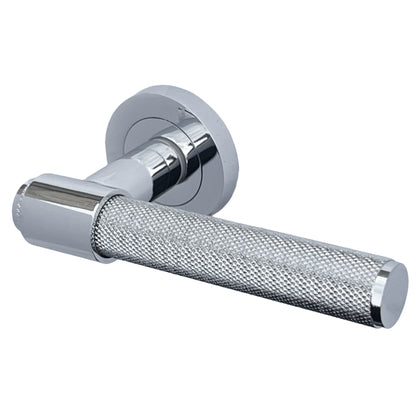 Marketplace JPG companion for Knurled Door Handles Chrome Loop & Neck Lever on Rose Key Lock Set