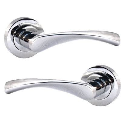 Marketplace JPG companion for Astrid Door Handles Latch Twist Lever on Rose - Chrome Latch 120mm - 50mm