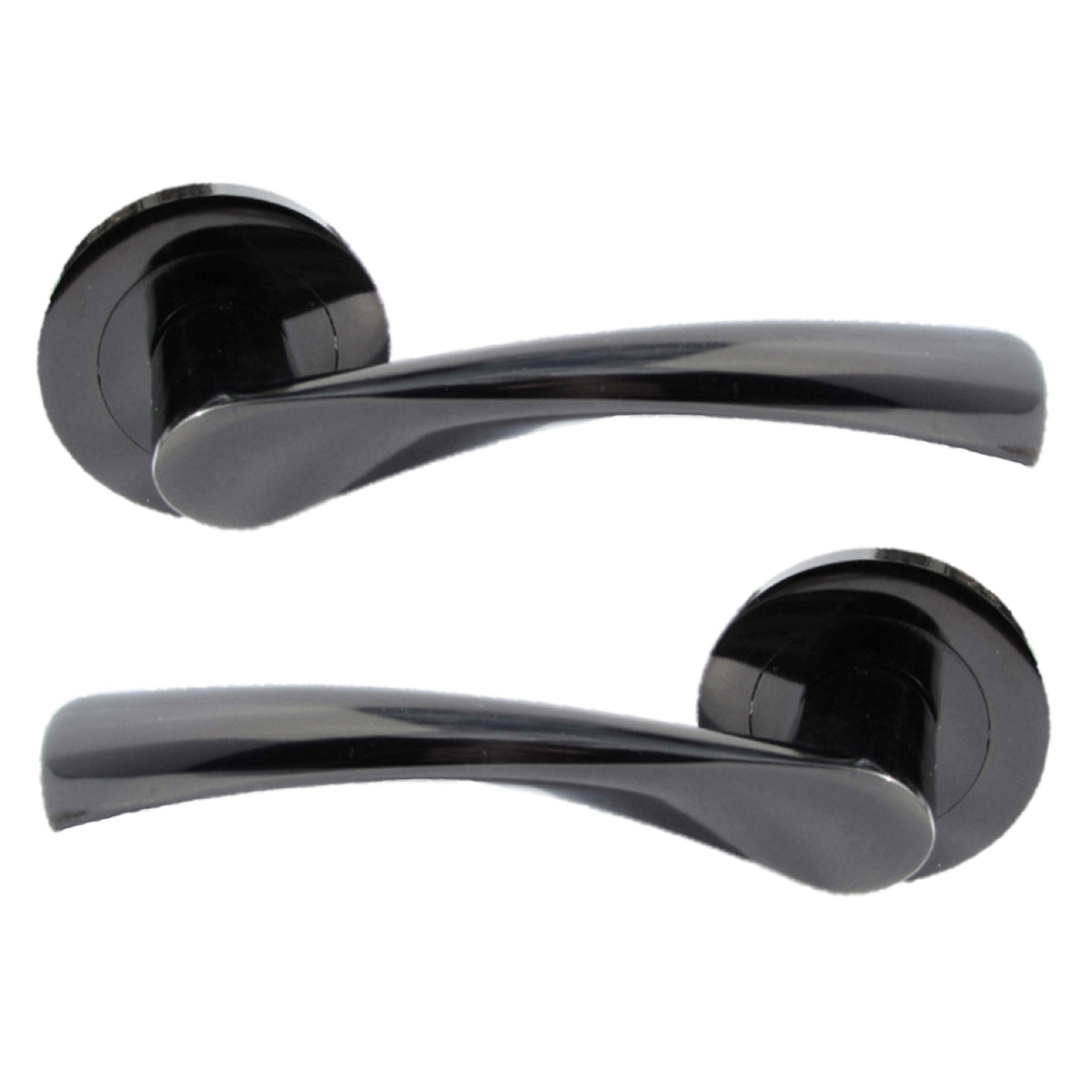 Marketplace JPG companion for Astrid Door Handles Latch Twist Lever on Rose - Black Nickel Latch Hinges 120mm - 50mm