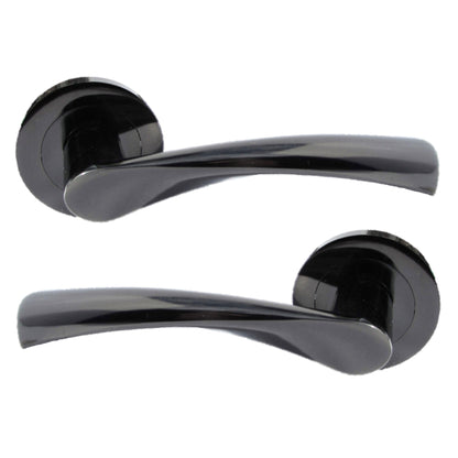 Marketplace JPG companion for Astrid Door Handles Latch Twist Lever on Rose - Black Nickel Latch Hinges 120mm - 50mm