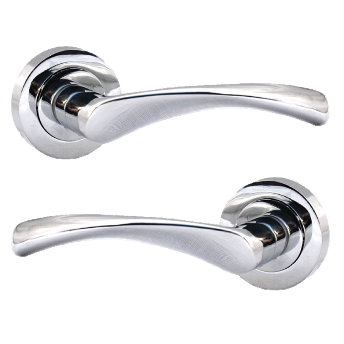 Marketplace JPG companion for Multipack Astrid Door Handles Latch Twist Lever on Rose - Chrome 120mm