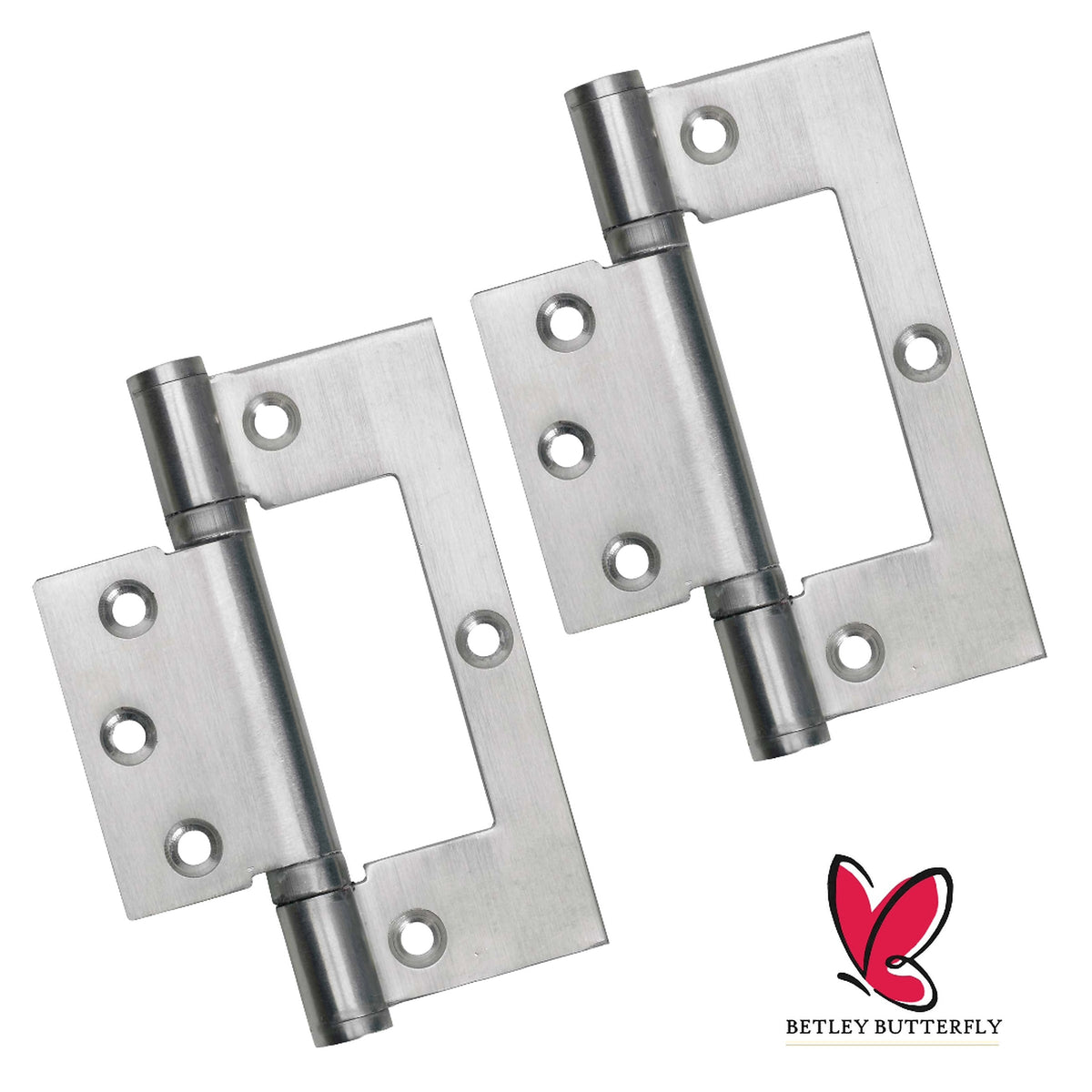 Marketplace JPG companion for 4" Hinges Stainless Steel Ball Bearing Flush Cupboard Door Fitting Chrome Satin - 100mm