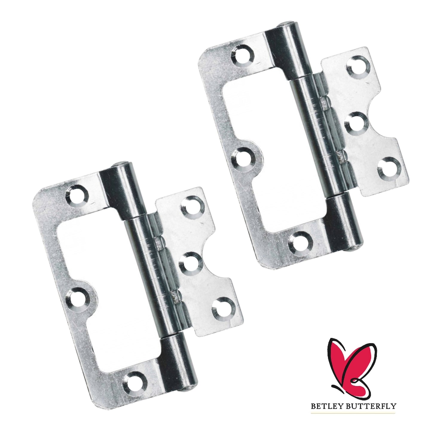Marketplace JPG companion for Flush Hurl Hinges Pair Cupboard Cabinet Door 50 60 75 100mm Zinc Plated Flat Fitting