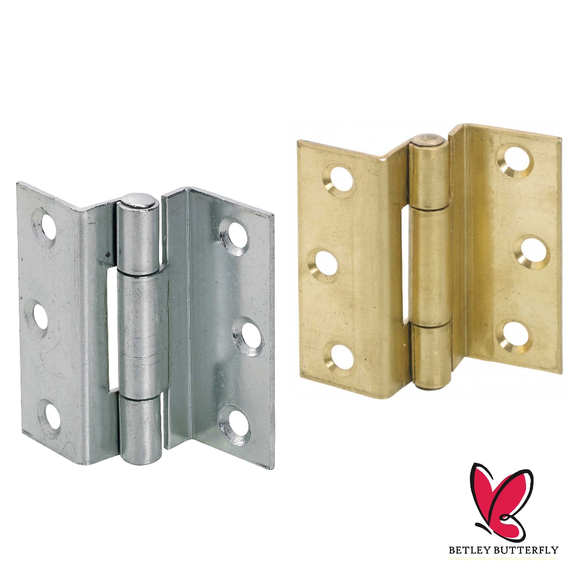 Marketplace JPG companion for Stormproof 63mm Cranked Hinges - Zinc Plated Brass Timber Window Caravan Shut - 2"