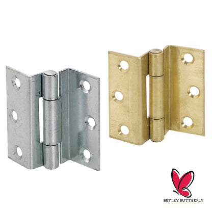 Marketplace JPG companion for Stormproof 63mm Cranked Hinges - Zinc Plated Brass Timber Window Caravan Shut - 2"