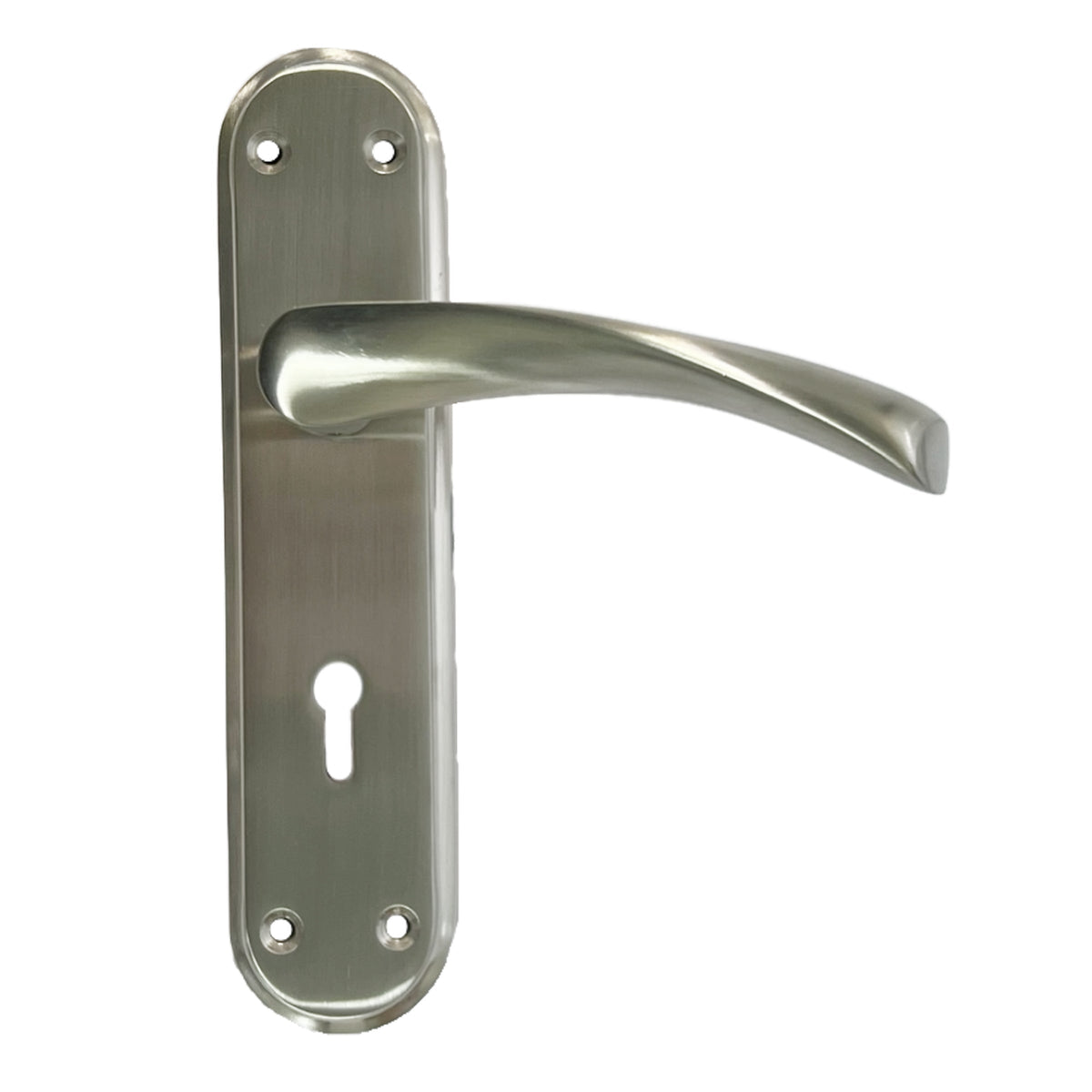 Marketplace JPG companion for Genova Door Handles Satin Twist Lever Lock on Modern Marina Backplate