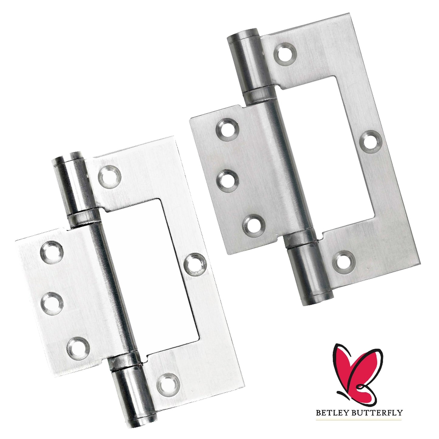 Marketplace JPG companion for 4" Hinges Stainless Steel Ball Bearing Flush Cupboard Door Fitting Chrome Satin - 100mm