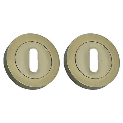Marketplace JPG companion for Escutcheon Polished Brass Pair Keyhole Cover Mortice Door Lock Cover - 52mm