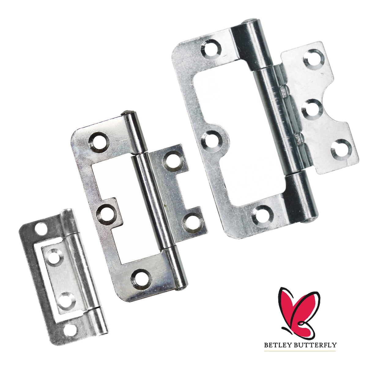Marketplace JPG companion for Flush Hurl Hinges Pair Cupboard Cabinet Door 50 60 75 100mm Zinc Plated Flat Fitting