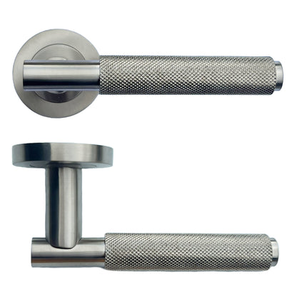 Marketplace JPG companion for Knurled Turning Door Handles Satin Lever on Round Rose Latch Set