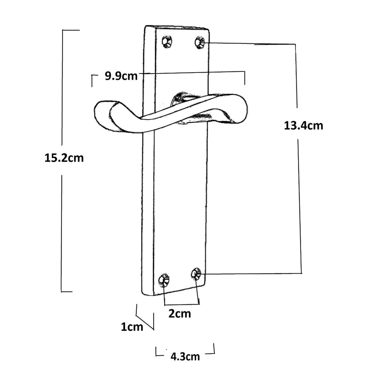 Marketplace JPG companion for Door Handles Scroll Lever Internal Latch - Brass 150 X 40mm - 152mm X 43mm