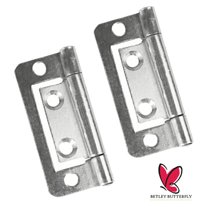 Marketplace JPG companion for Flush Hurl Hinges Pair Cupboard Cabinet Door 50 60 75 100mm Zinc Plated Flat Fitting