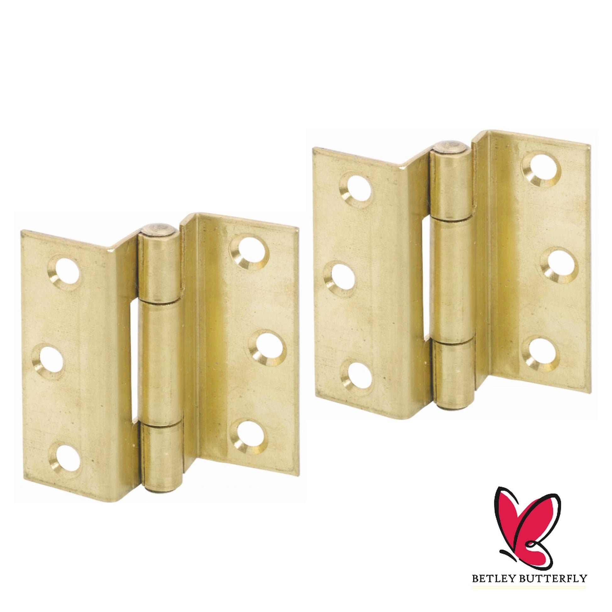 Marketplace JPG companion for Stormproof 63mm Cranked Hinges - Zinc Plated Brass Timber Window Caravan Shut - 2"