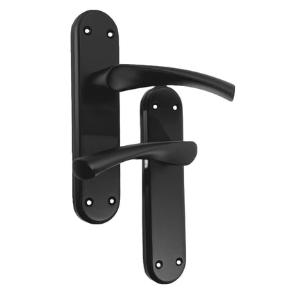 Marketplace JPG companion for Genova Door Handles Matt Black Twist Lever Latch on Modern Marina Backplate