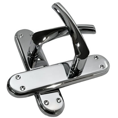 Marketplace JPG companion for Genova Door Handles Polished Chrome Twist Lever Latch on Modern Marina Backplate