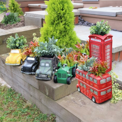 Vehicle Resin Planters - Vintage Car Taxi Truck Tractor Campervan Planter