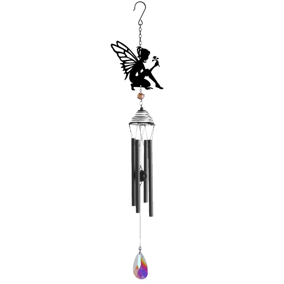 Silhouette Fairy Wind Chime - Black