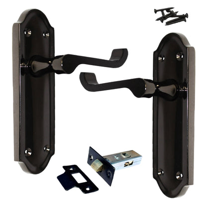 Marketplace JPG companion for Ashford Door Handle Latch Scroll Lever - Black Nickel Latch Pack