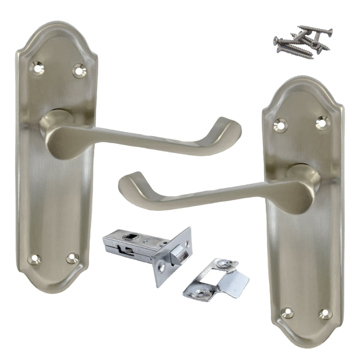 Marketplace JPG companion for Ashford Door Handle Internal Latch Scroll Lever - Satin Latch Pack