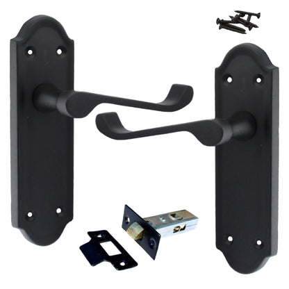 Marketplace JPG companion for Ashford Door Handle Latch Scroll Lever - Matt Black Latch Pack
