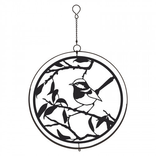 Bird Silhouette Hanging Orbit Spinner - Black Bronze