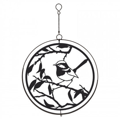 Bird Silhouette Hanging Orbit Spinner - Black Bronze