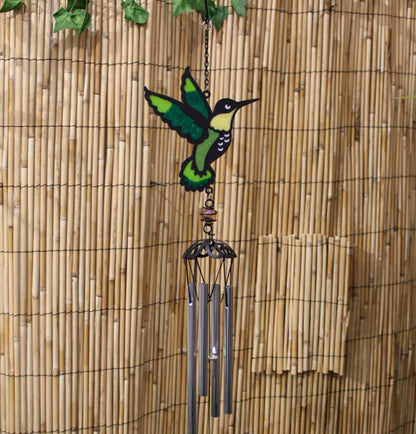 Stained Glass Effect Hummingbird Wind Chime