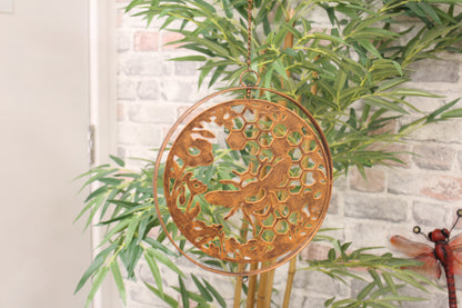 Metal Honey Bee Hanging Orbit Spinner - Black - Bronze