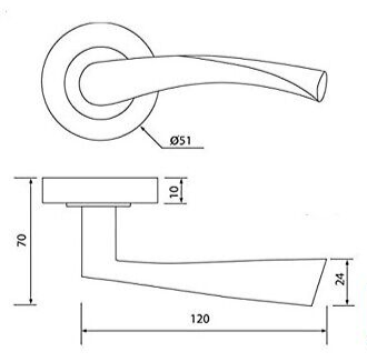 DOOR HANDLE MODERN CHROME & SATIN NICKLE BATH SET ON ROSE TWIST winged LEVER