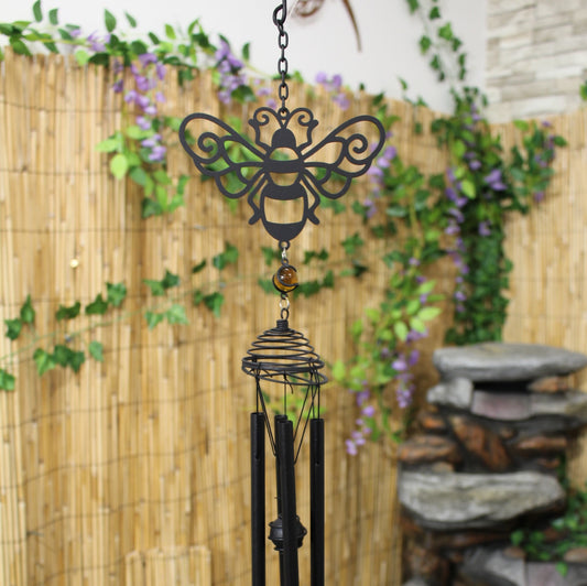 Silhouette Honeybee Wind Chime - Black