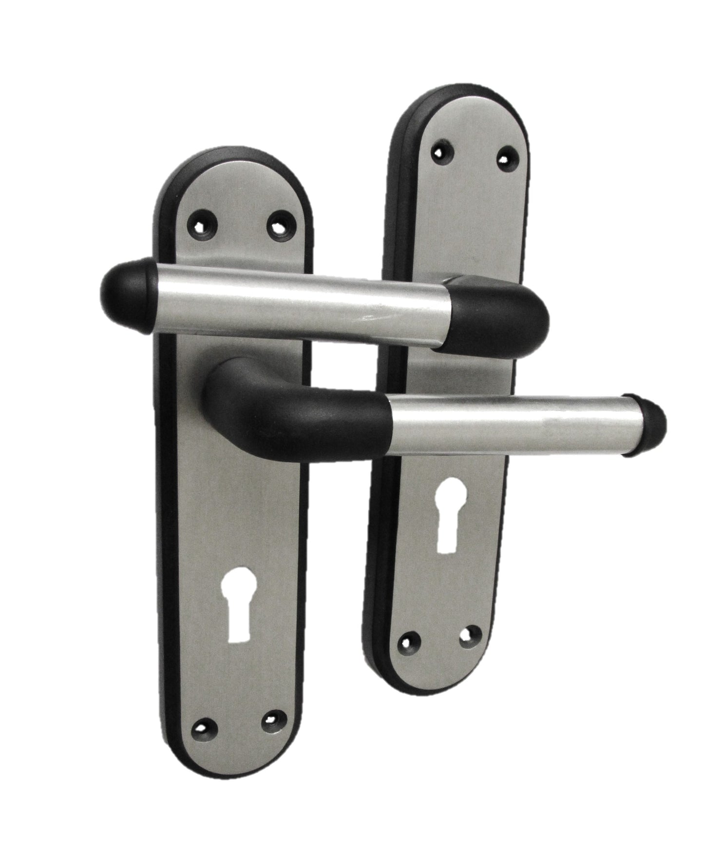 Door Handles Matt BLACK Satin Duo Interior Lever LOCK Marina Deluxe Modern D1