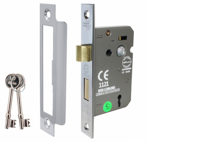PERRY Shield 63mm CE Certifire 3 Lever Sashlock With Removable Plate FD60 D1