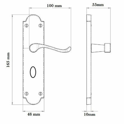 Modern Victorian Bath Ashford Ashworth Handle Satin Bathroom Door Handles + Lock
