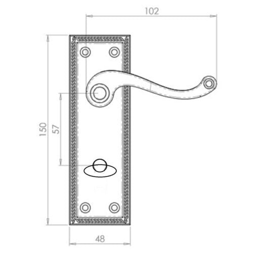CLASSIC GEORGIAN ROPE EDGE SCROLL LEVER LOCK DOOR HANDLES WITH LOCK Var D1