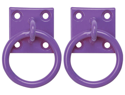 Perry Equestrian 2 Pack Tie Ring on 50mm Plate Stable Tie Up Ring Horse Pony