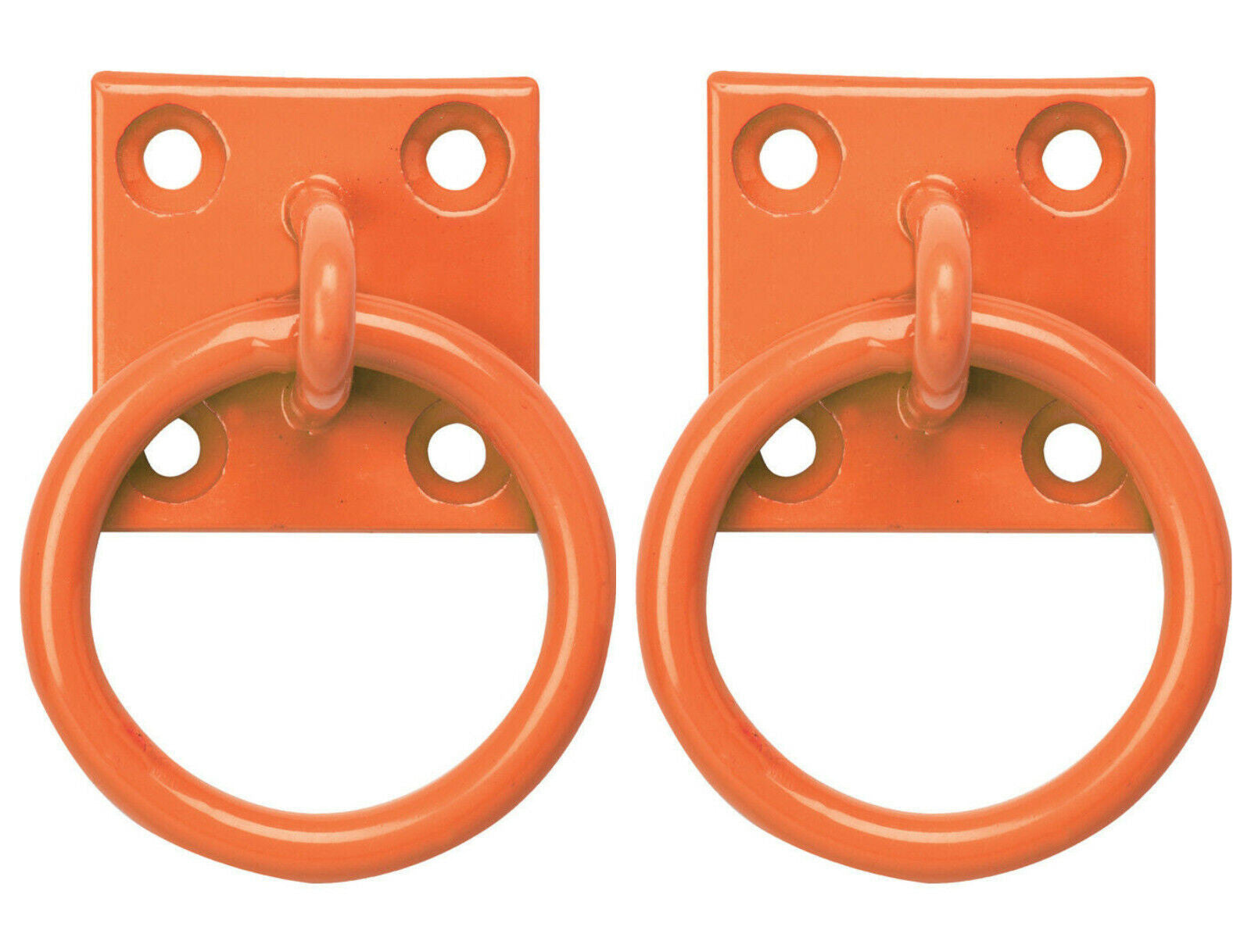 Perry Equestrian 2 Pack Tie Ring on 50mm Plate Stable Tie Up Ring Horse Pony