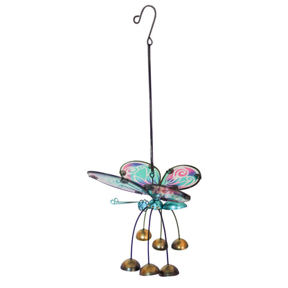 Glass Wing Fancy Butterfly Bobbin' Bells - Blue