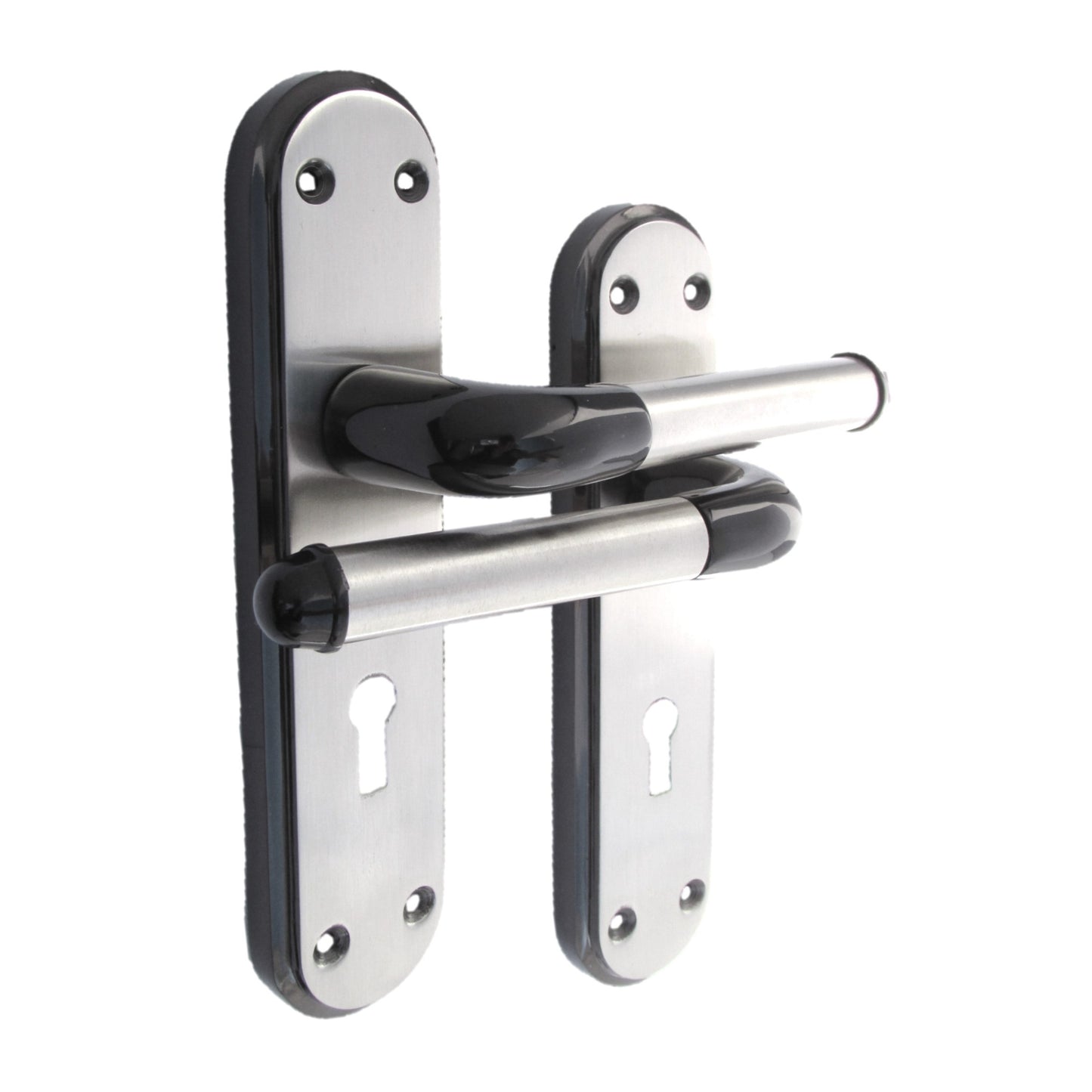 Door Handles Black Nickle Satin Duo Lever Interior LOCK Marina Deluxe Modern D1