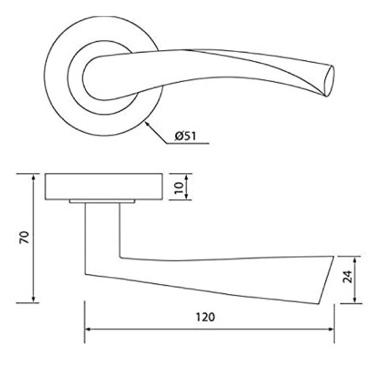 MODERN BLACK Nickel TWIST DOOR HANDLES On Round Rose Door Handle Sets  D1