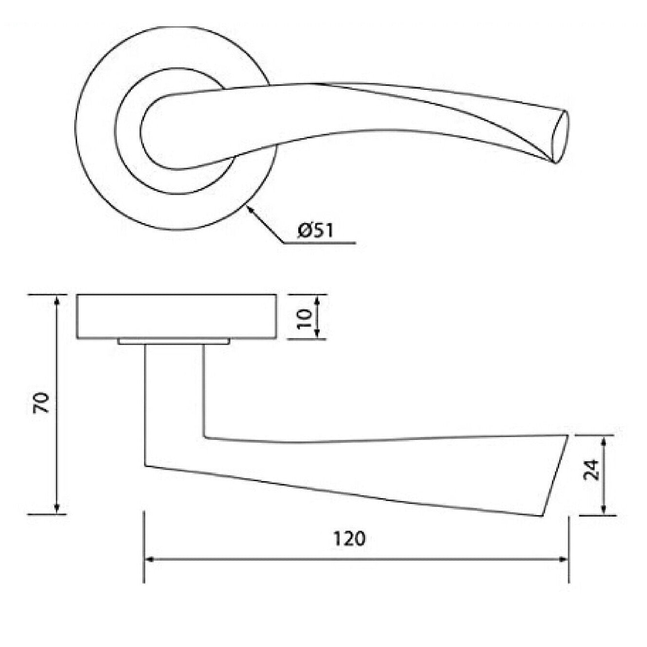 DOOR HANDLES 1 - 10 pairs MODERN SATIN FINISH ASTRID TWIST On Round Rose Handle