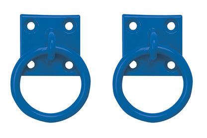 Perry Equestrian 2 Pack Tie Ring on 50mm Plate Stable Tie Up Ring Horse Pony