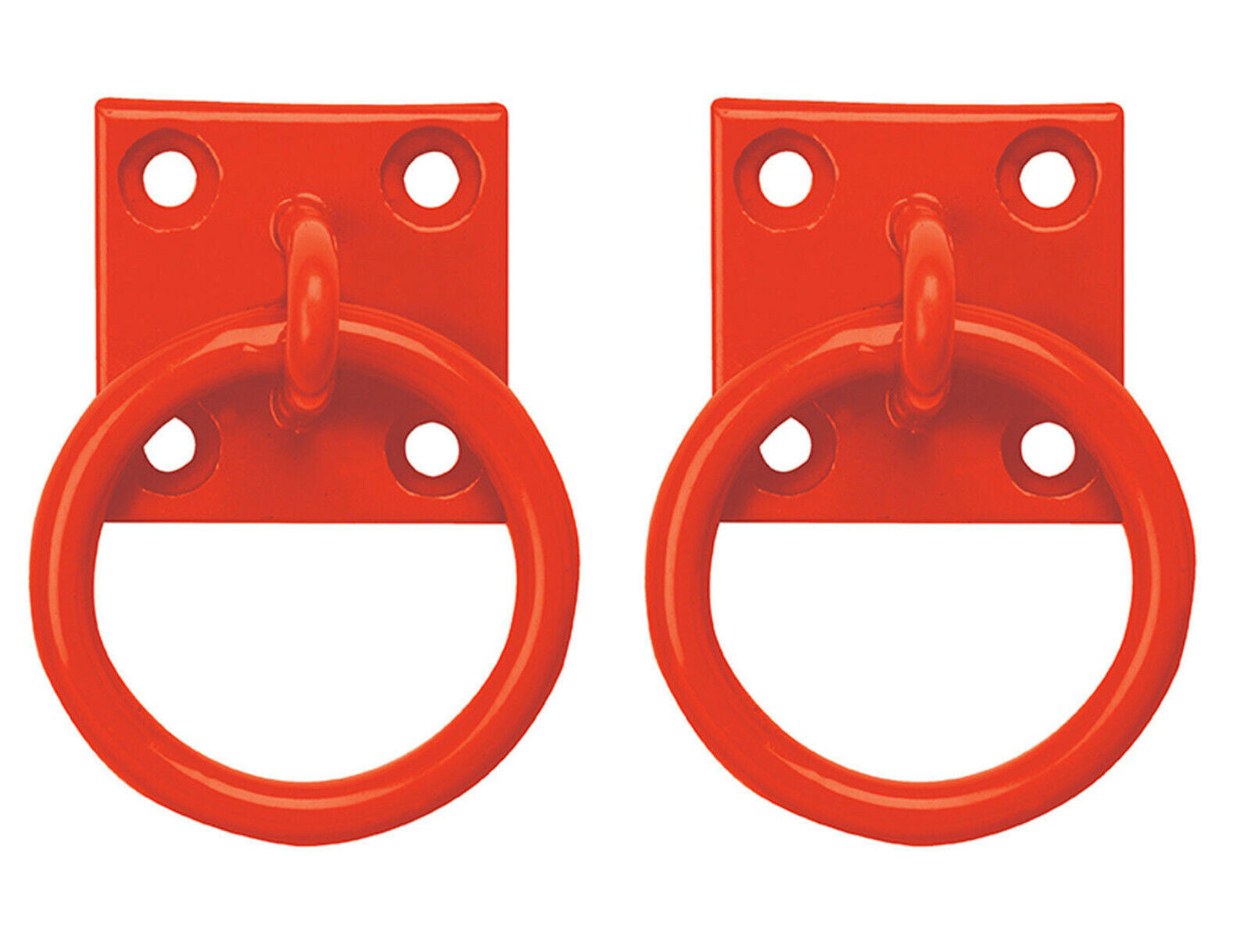 Perry Equestrian 2 Pack Tie Ring on 50mm Plate Stable Tie Up Ring Horse Pony