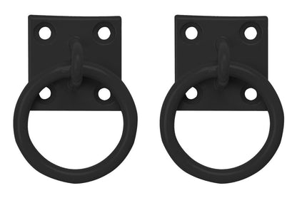 Perry Equestrian 2 Pack Tie Ring on 50mm Plate Stable Tie Up Ring Horse Pony